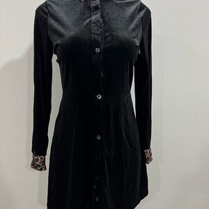 Elegant Black Button-Up Dress